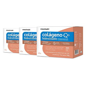 Kit 3 Colágeno Verisol + Q10 Maxinutri 30 Sachês Natural