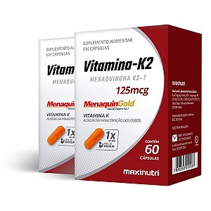 Kit 2 Vitamina K2 Menaquingold Maxinutri 60 Cápsulas