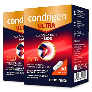 Kit 2 Condrigen Ultra Colágeno Tipo 2 + MDK Maxinutri 30 Cápsulas