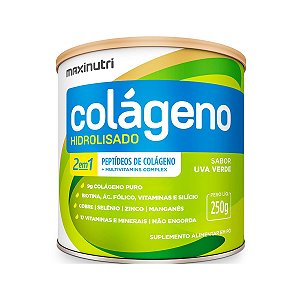 Colágeno Hidrolisado 2 em 1 Maxinutri 250g Uva Verde