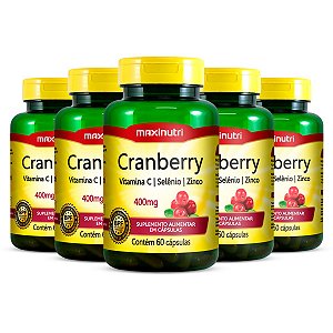 Kit 5 Cranberry Maxinutri 60 Cápsulas