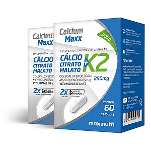 Kit 2 Calcium Maxx K2 Maxinutri 60 Cápsulas