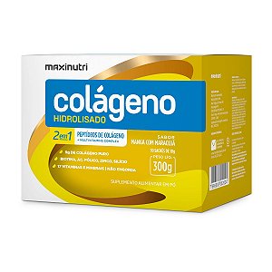 Colágeno Hidrolisado 2 em 1 Maxinutri 30 Sachês Manga com Maracujá