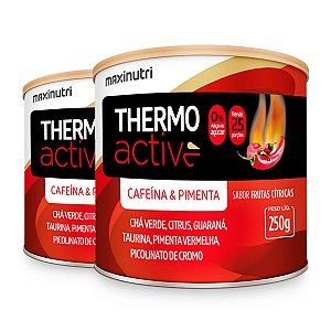 Kit 2 Thermo Active Cafeína Maxinutri 250g Frutas Cítricas
