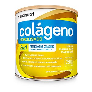 Colágeno Hidrolisado 2 em 1 Maxinutri 250g Manga com Maracujá