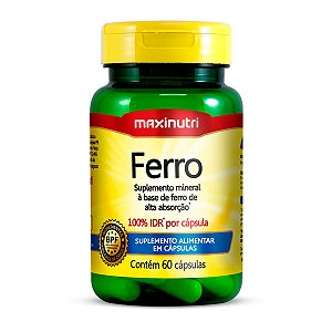 Ferro 100%IDR Maxinutri 60 Cápsulas