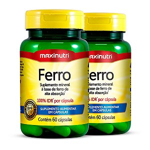 Kit 2 Ferro 100%IDR Maxinutri 60 Cápsulas