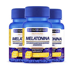Kit 3 Melatonina Sabor Maracujá - Catarinense 60 Comprimidos