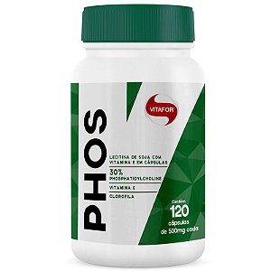 Lecitina de Soja Phos Fosfatidilcolina Vitafor 120 cápsulas