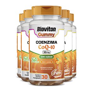 Kit 5 Gummy Coenzima Q10 Unilife 30 gomas Laranja