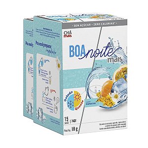 Kit 2 Chá Gelado CháMais Boa Noite Mais Maracujá 15 Sachês