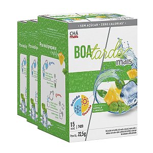 Kit 3 Chá Gelado CháMais Boa Tarde Mais Hortelã e Abacaxi 15 Sachês