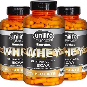 Kit 3 Whey Protein Isolado Unilife 250 capsulas