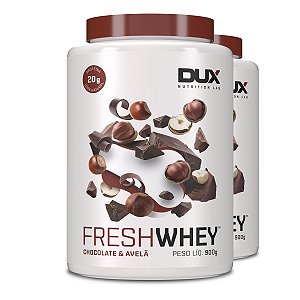 Kit 2 Whey Protein Fresh Dux Chocolate Belga e Avelã 900g