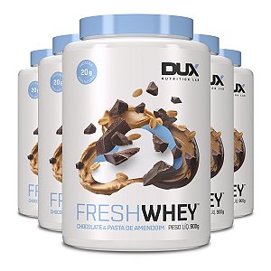 Kit 5 Whey Protein Fresh Dux Chocolate e Pasta de Amendoim 900g