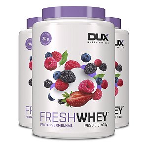 Kit 3 Whey Protein Fresh Dux Frutas Vermelhas 900g