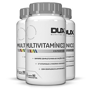 Kit 3 Multivitamínico Dux Esportivo Sem Sabor 90 Cápsulas