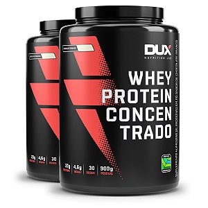 Kit 2 Whey Protein Concentrado Dux Chocolate Branco 900g