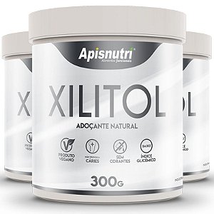 Kit 3 Xylitol adoçante natural Apisnutri 300g