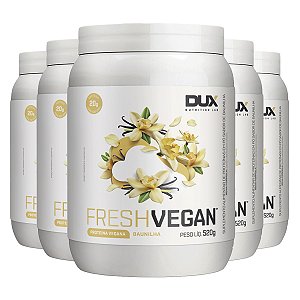 Kit 5 Proteina Vegetal Dux Fresh Vegan Baunilha 520g