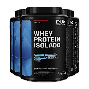 Kit 5 Whey Protein Isolado Dux Morango 900g