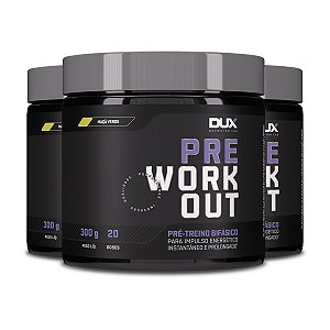 Kit 3 Pré Treino Dux Pre Workout Maçã Verde 300g