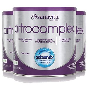 Kit 3 Colágeno Artrocomplex Sanavita 330g