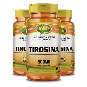 Kit 3 Tirosina Unilife 60 Cápsulas 470mg