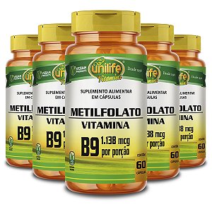 Kit 5 Metilfolato Unilife 60 Cápsulas 350mg
