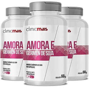 Kit 3 Amora e Gérmen de Soja 600mg Clinic Mais 100 cápsulas