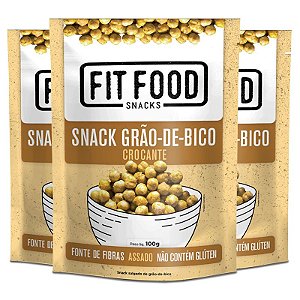 Kit 3 Snack grão-de-bico pimenta do reino FIT FOOD 100g
