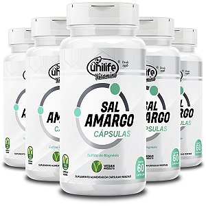 Kit 5 Sal Amargo Unilife 60 Cápsulas 850mg