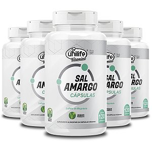 Kit 5 Sal Amargo Unilife 120 Cápsulas 850mg