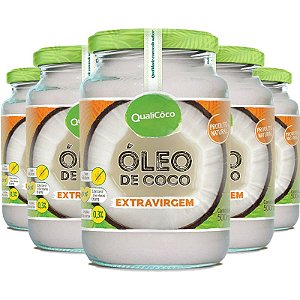 Kit 5 Óleo de coco extra virgem Qualicôco 500ml