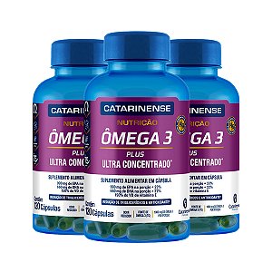Kit 3 Ômega 3 Concentrado Catarinense 120 capsulas