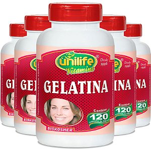 Kit 5 Gelatina Unilife 120 cápsulas