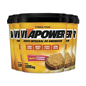Kit 5 Pasta de Amendoim Vitapower Integral Crocante 1Kg