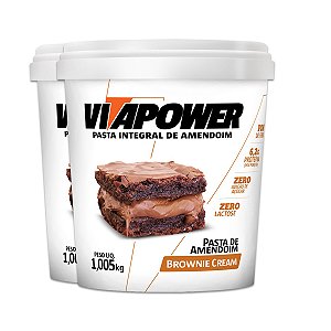 Kit 2 Pasta de Amendoim Vitapower Brownie e Cream 1Kg