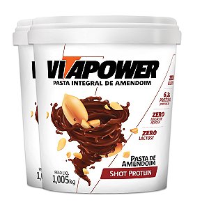 Kit 2 Pasta de Amendoim Vitapower Integral Shot Protein 1Kg