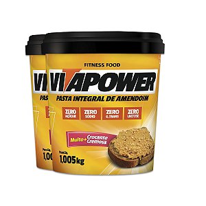 Kit 2 Pasta de Amendoim Vitapower Integral Crocante 1Kg