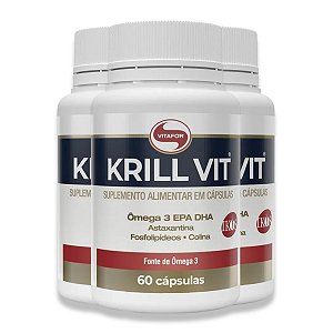 Kit 3 Krill Vit Vitafor Óleo de Krill 60 Cápsulas