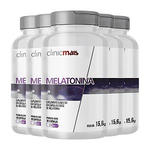 Kit 5 Melatonina Clinic Mais 520mg 30 Cápsulas