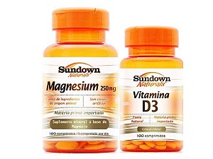 Kit Magnésio 100 Cáps + Vitamina D3 Sundown