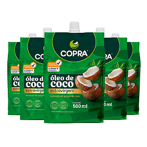 Kit 5 Óleo de Coco Extra Virgem Copra 500ml Pouch