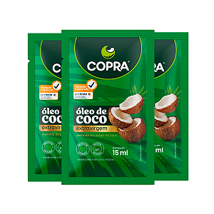 Kit 3 Óleo de Coco Extra Virgem Copra Sachê 15ml