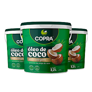 Kit 3 Óleo de Coco Extra Virgem Copra 3,2 Litros