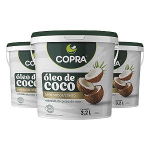 Kit 3 Óleo de Coco Sem Sabor Copra 3,2 Litros