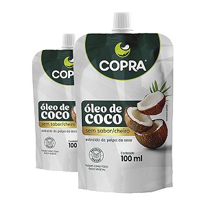 Kit 2 Óleo de Coco Sem Sabor Copra 100ml Pouch
