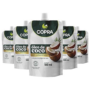 Kit 5 Óleo de Coco Sem Sabor Copra 100ml Pouch