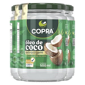 Kit 3 Óleo de Coco Extra Virgem Copra 500ml